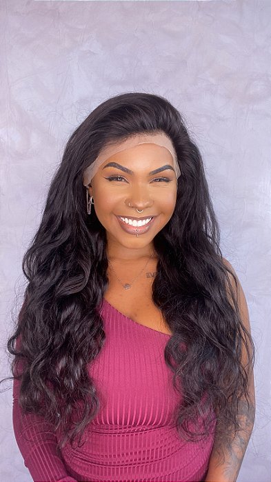 Peruca Lace Front Cabelo Humano Carina lateral