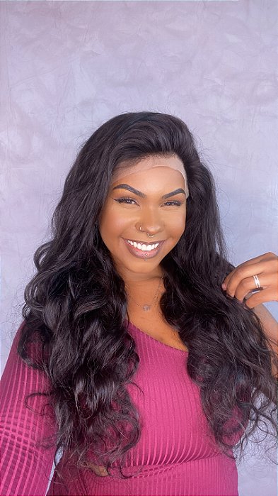 Peruca Lace Front Cabelo Humano Carina movimento dos fios