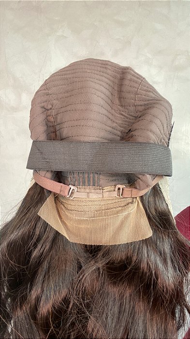 Peruca Lace Front Cabelo Humano Carina detalhe da touca