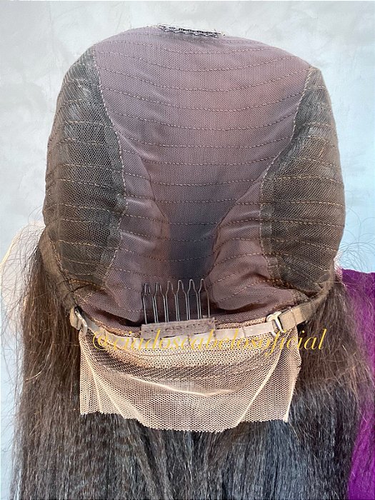 Detalhe interno Peruca Lace Front Cabelo Humano Yaki 85