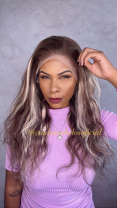 Peruca Lace Front Mística lateral