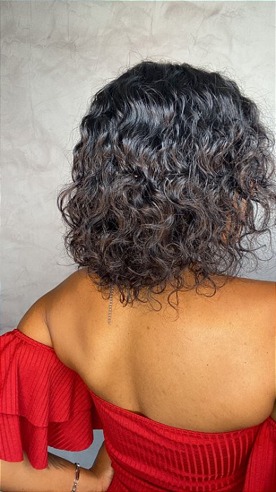Peruca Lace Front Cabelo Humano Cacheado Yellow costas
