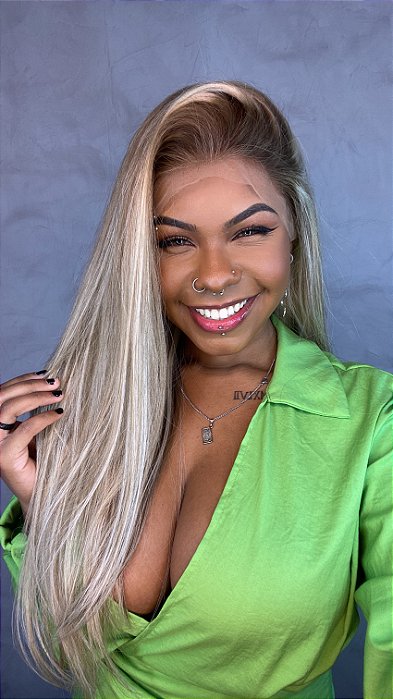 Peruca Lace Front Cabelo Humano Dubai detalhe frontal