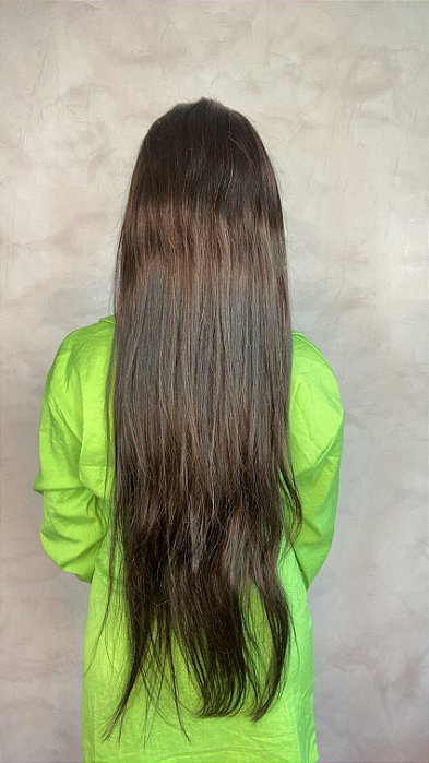 Peruca Lace Front Cabelo Humano Medusa 521 costas