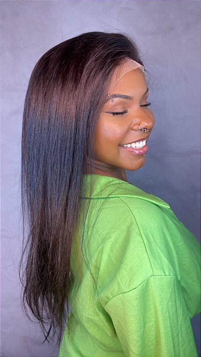 Peruca Lace Front Cabelo Humano Fabrícia 500 detalhe do comprimento