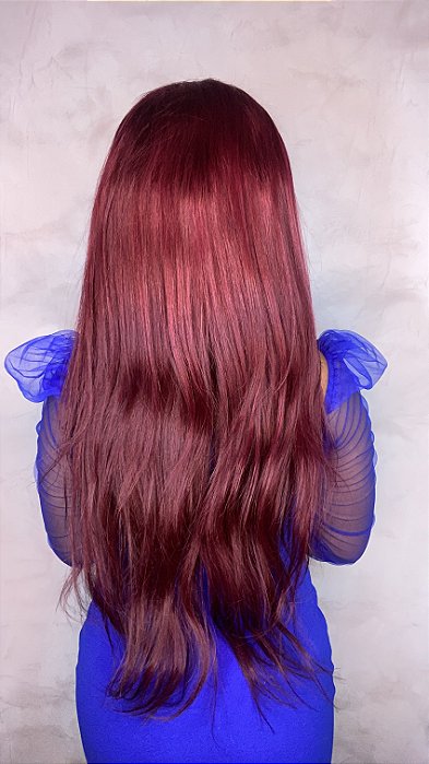 Peruca Lace Front Cabelo Humano Damásia 44 costas
