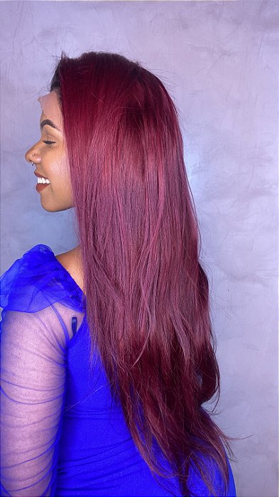 Peruca Lace Front Cabelo Humano Damásia 44 caimento
