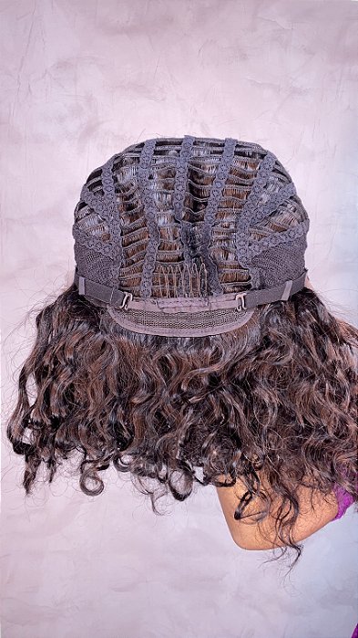 Peruca Lace Front Cabelo Humano Heloísa vista de costas