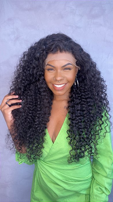 Peruca Lace Front Mônica 95 caimento dos cachos