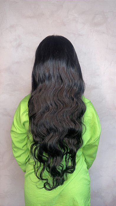 Peruca Lace Front Cabelo Humano Ondulado Gael 81 vista de costas