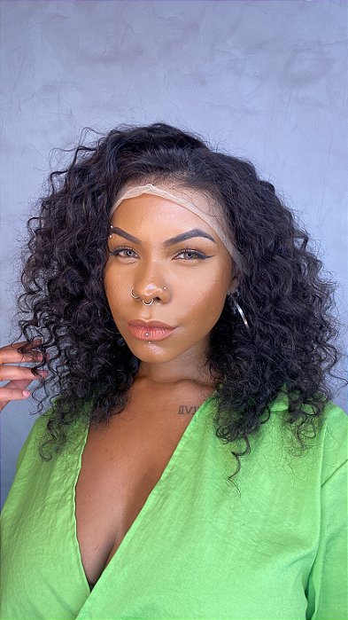 Peruca Lace Front Cabelo Humano Cacheado Mara 93 volume natural