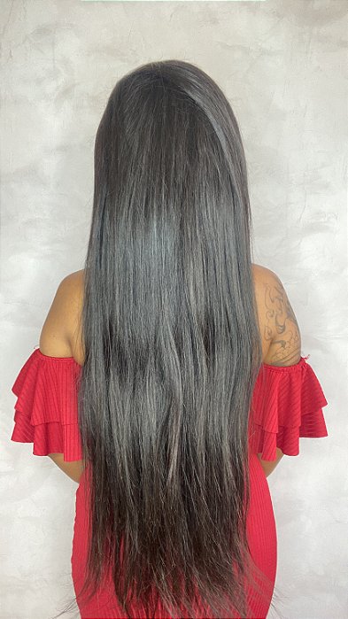 Peruca Lace Front Cabelo Humano Samanta 90 detalhe do comprimento