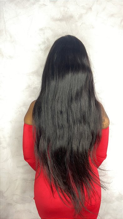 Peruca T Lace Cabelo Humano Rainha vista costas