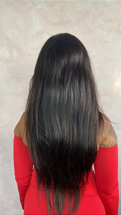 Peruca Lace Front Cabelo Humano Thayná vista de costas