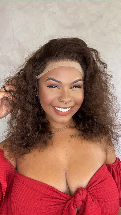 Peruca Lace Front Cabelo Humano Iolanda volume