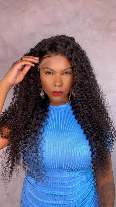Peruca Lace Front Drika detalhe lateral