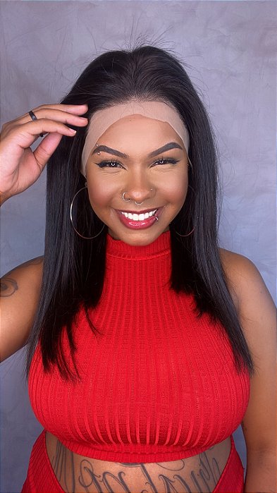 Peruca Lace Front Cabelo Humano Demetria caimento do cabelo