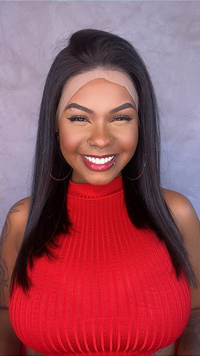 Peruca Lace Front Cabelo Humano Demetria acabamento