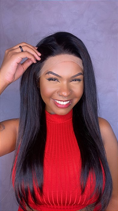 Peruca Lace Front Cabelo Humano Cibele detalhe frontal
