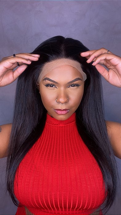 Peruca Lace Front Cabelo Humano Cibele caimento lateral