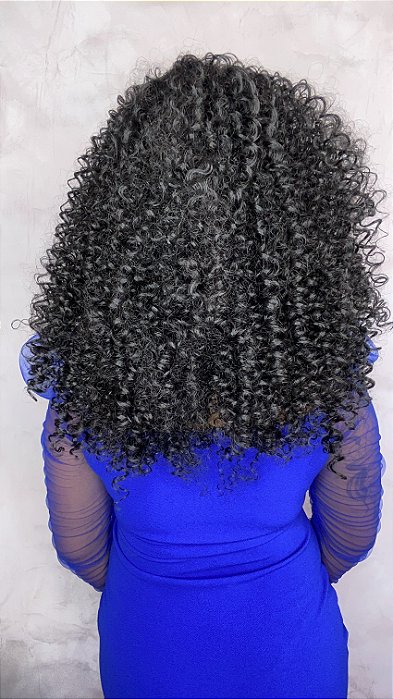 Peruca Half Wig Lana Preta vista de costas