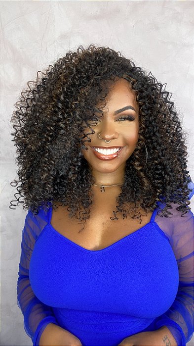 Peruca Half Wig Lana Mechas caimento frontal