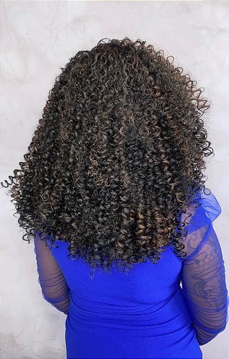 Peruca Half Wig Lana Mechas vista de costas