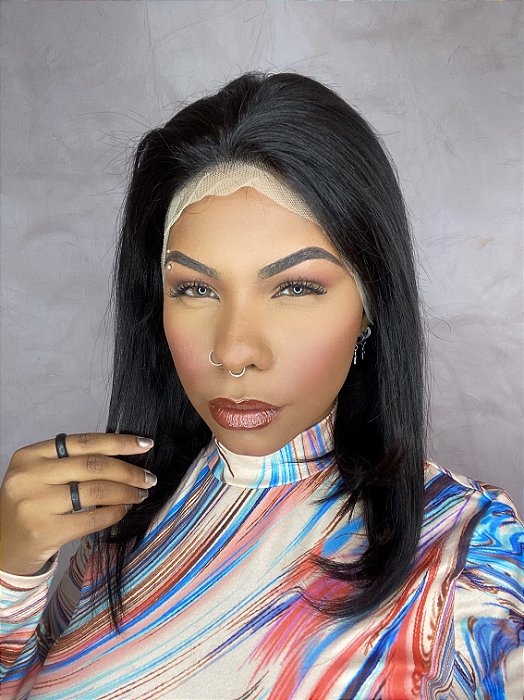 Peruca Lace Front Cabelo Humano Ronnie lateral