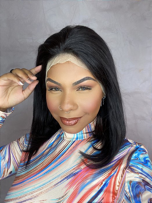 Peruca Lace Front Cabelo Humano Ronnie detalhe lateral