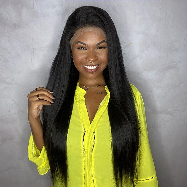 Detalhe do acabamento da Peruca Lace Front Poderosa Demais