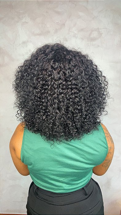 Peruca Lace Front Cabelo Humano Malia vista costas