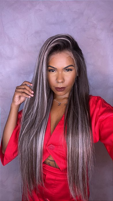 Peruca Lace Front Cabelo Humano Maria Antonieta detalhe frontal