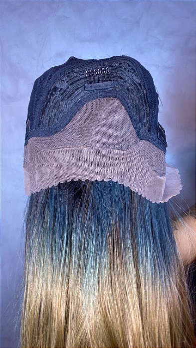 Peruca Lace Front Lais Sophia Ombré Loiro 16A parte interna