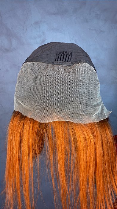 Peruca Lace Front Cabelo Humano Ruivo Tarah parte interna
