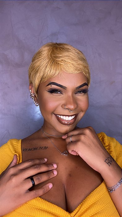 Caimento frontal da Peruca Pixie Paris Loiro 27