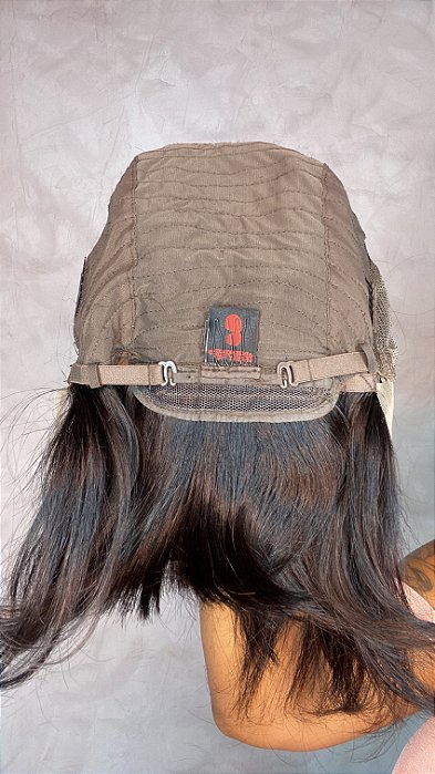 Peruca Lace Front Cabelo Humano Lorena detalhe da touca