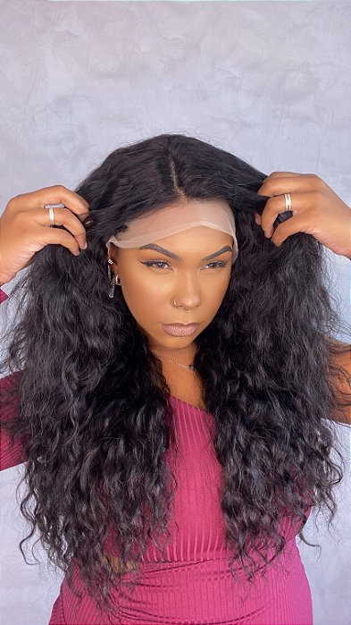 Peruca Lace Front Cabelo Humano Carina caimento frontal