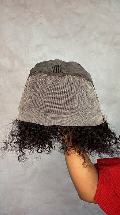 Peruca Lace Front Cabelo Humano Cacheado Malhor parte interna