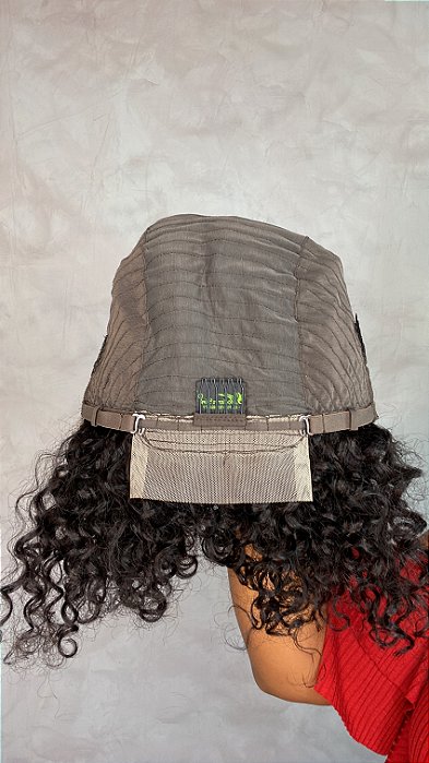 Peruca Lace Front Cabelo Humano Cacheado Malhor detalhe interno
