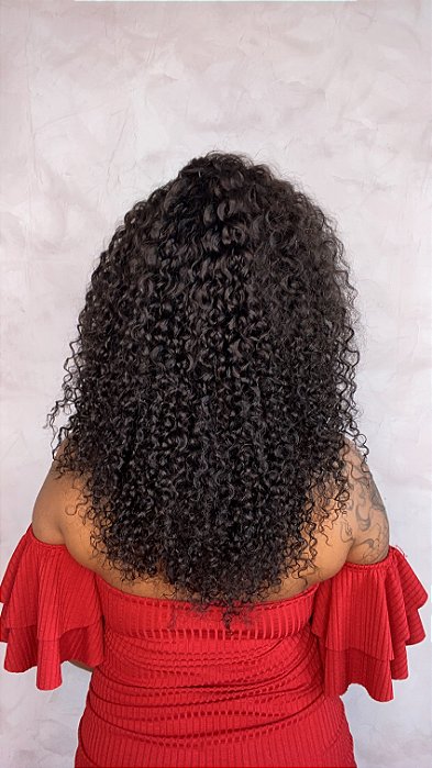 Peruca Lace Front Cabelo Humano Cacheado Lyra caimento