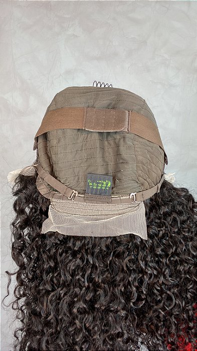 Peruca Lace Front Cabelo Humano Cacheado Lyra parte interna