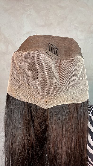 Peruca Lace Front Cabelo Humano Madame parte interna