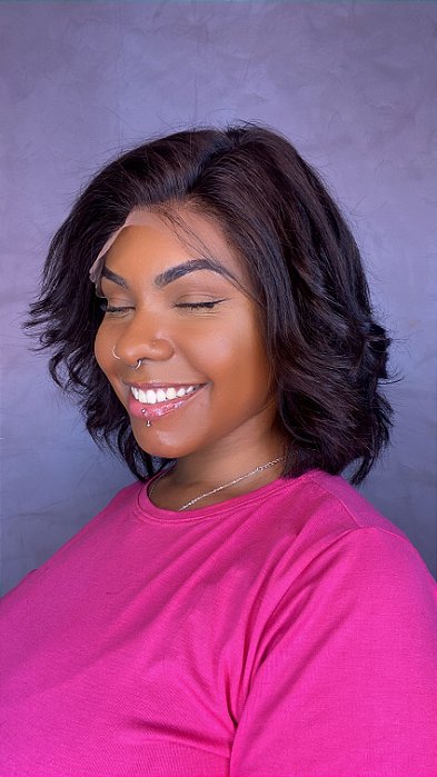 Peruca Lace Front Cabelo Humano Tania Cut detalhe frontal