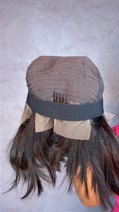 Detalhe interno da Peruca Lace Front Cabelo Humano Tania Cut