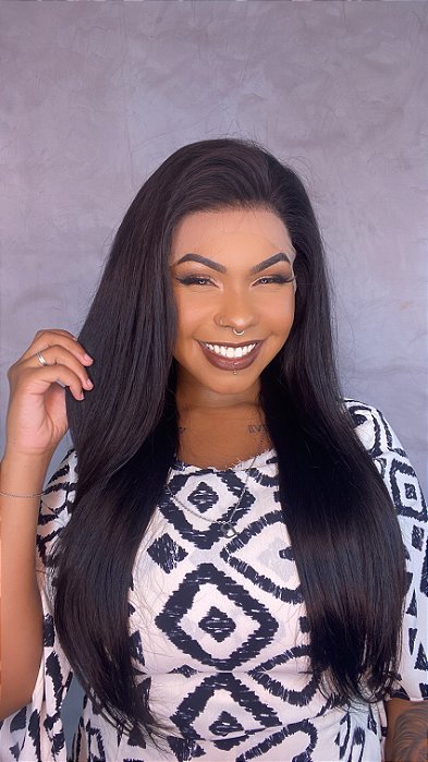 Peruca Lace Front Cabelo Humano Pola detalhe frontal