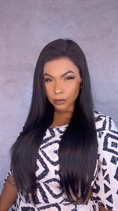 Peruca Lace Front Cabelo Humano Pola lateral