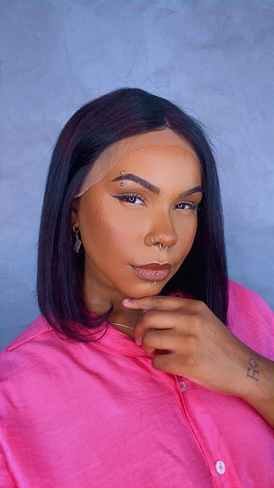 Peruca Lace Front Cabelo Humano Sabrina volume natural