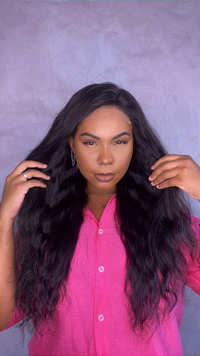 Peruca Prótese Lace 5x5 Cabelo Humano Ondulado Gloc caimento