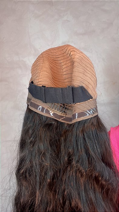 Peruca Prótese Lace 5x5 Cabelo Humano Ondulado Gloc parte interna