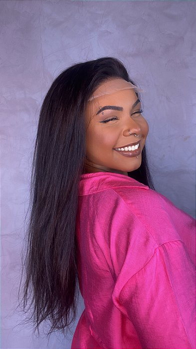 Peruca Prótese Lace 5x5 Cabelo Humano Liso Gloc acabamento